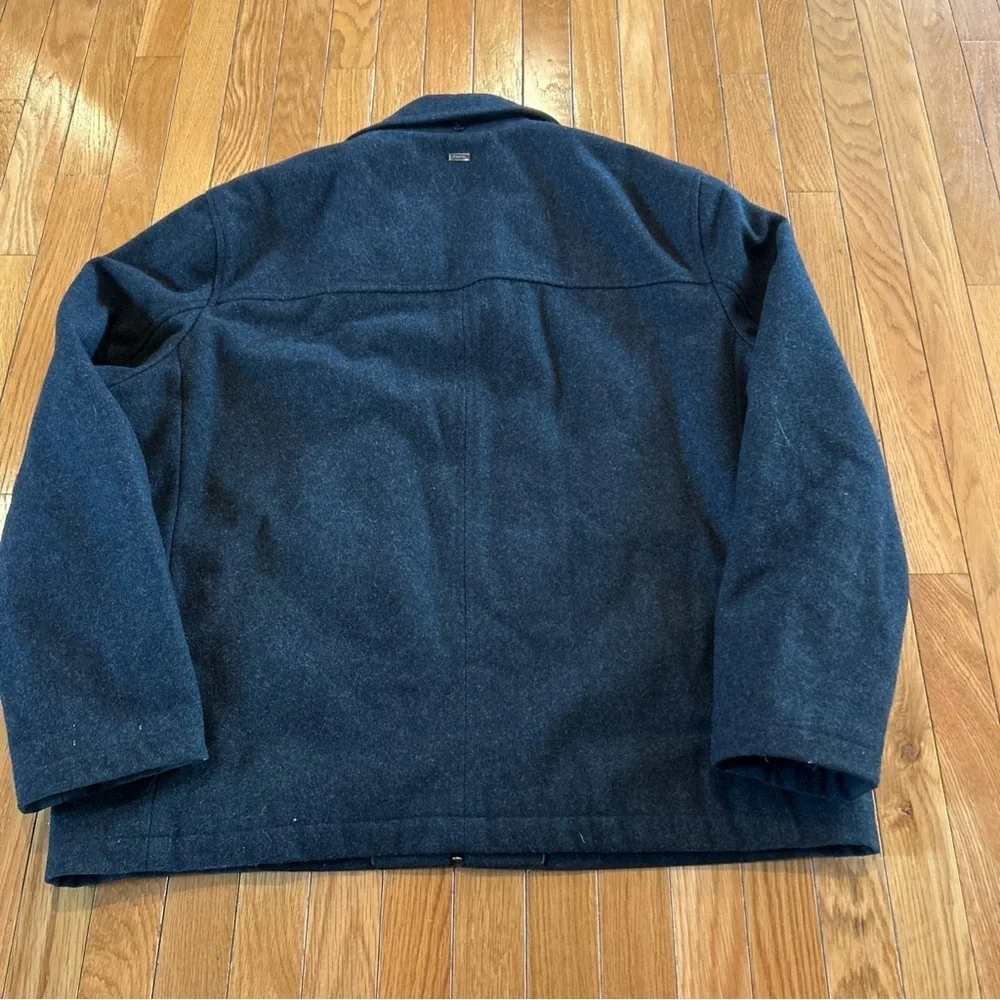 CALVIN KLEIN Peacoat Jacket Full Zip Collared Neck Lined Charcoal Gray Mens XL